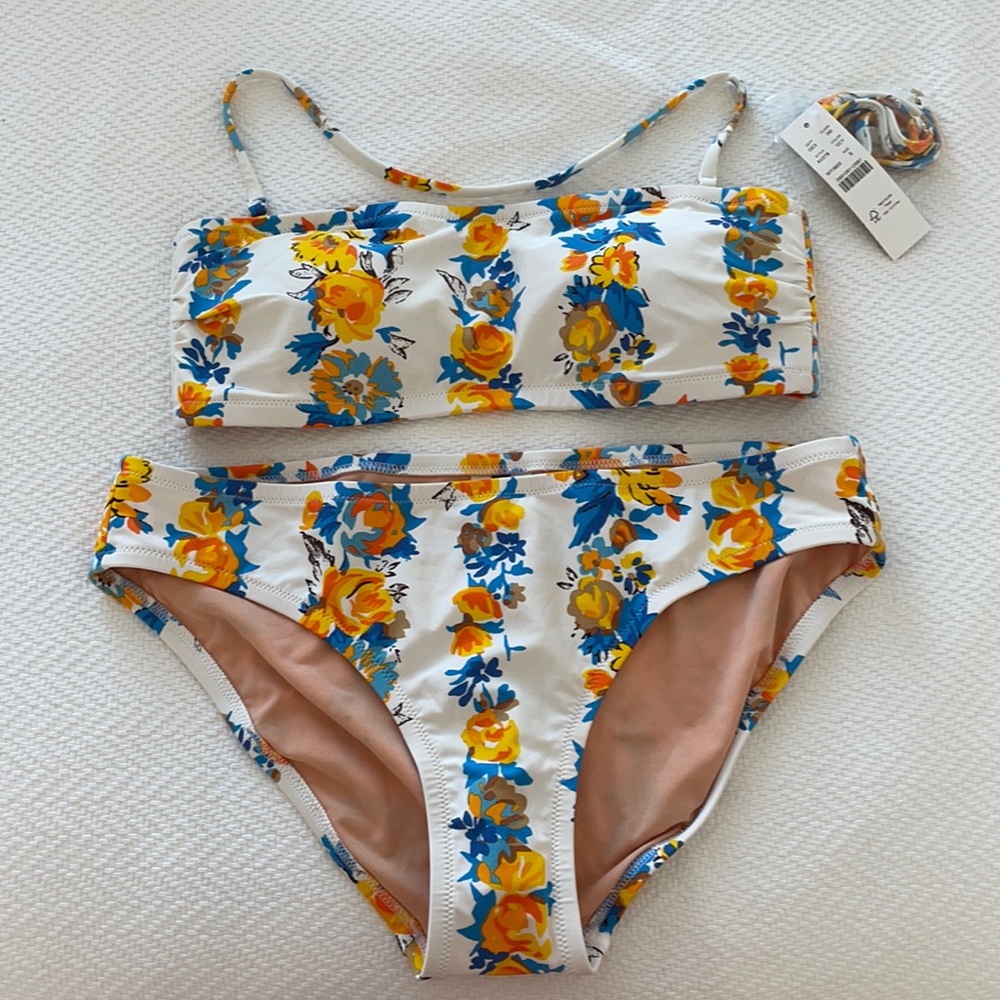 Floral yellow and blue bikini!